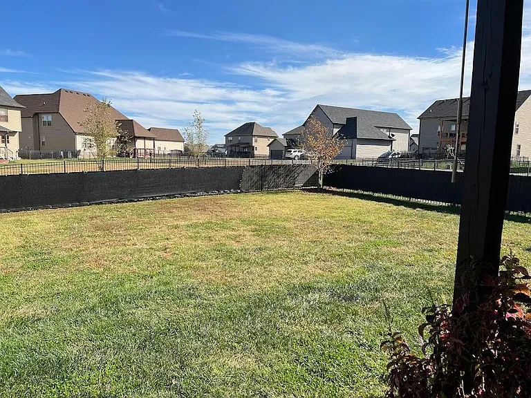Large fenced backyard