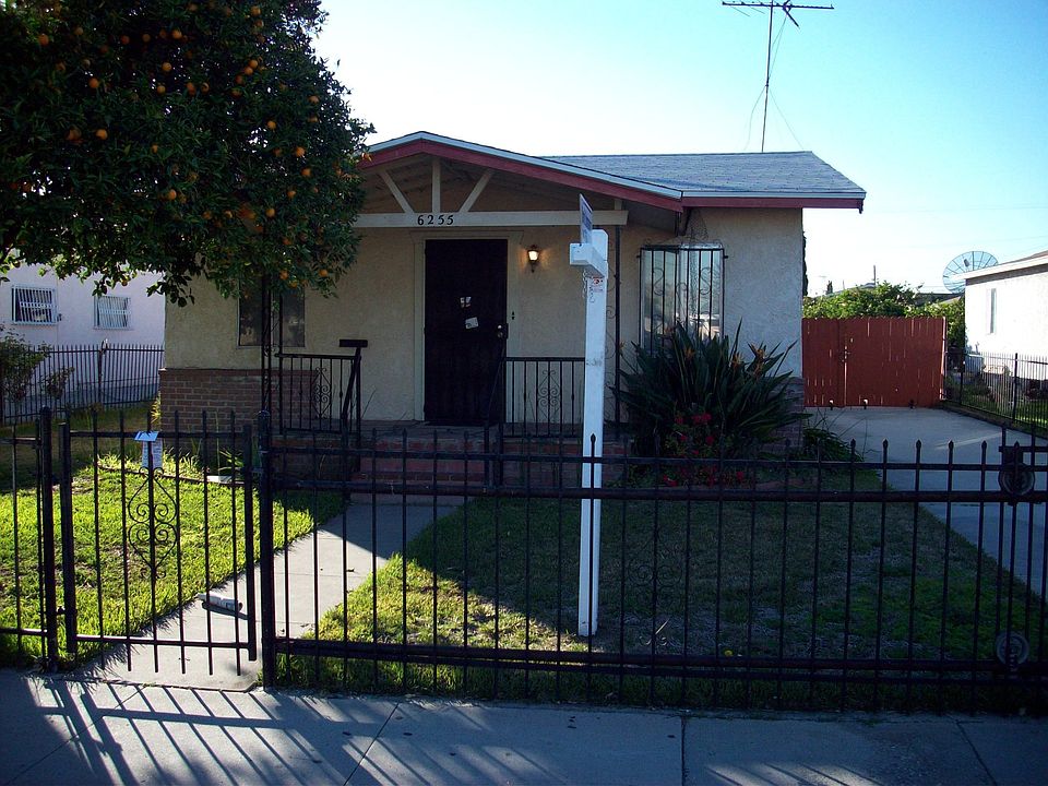 Fenced Front Yard with huge orange tree.