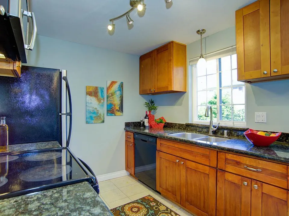 Bright updated kitchen with plenty of storage.