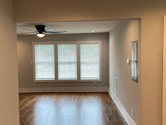 View kitchen into living room and front windows