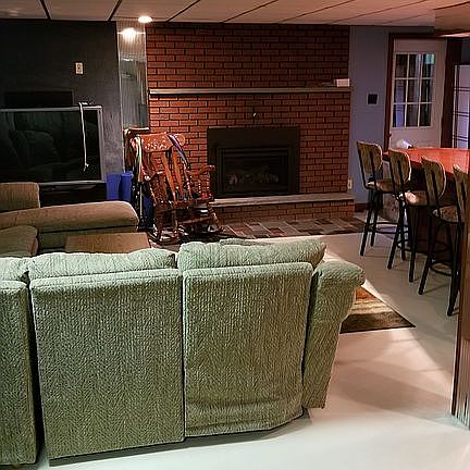 Finished Basement with Gas Fireplace