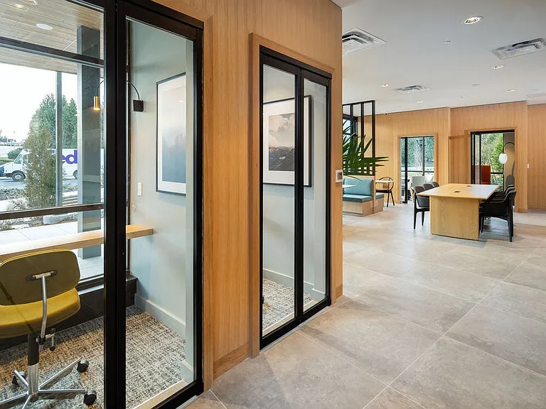 Co-working lounge with work pods
