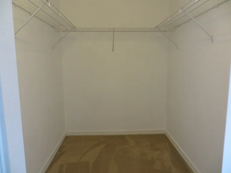 Walk in closet in master bedroom