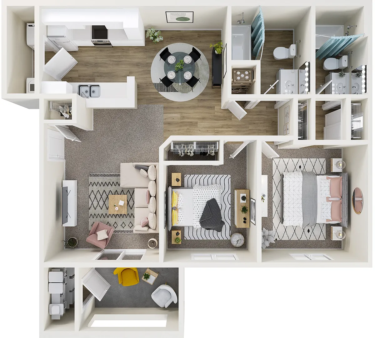 Floor plan Two Bedroom, Two Bath
