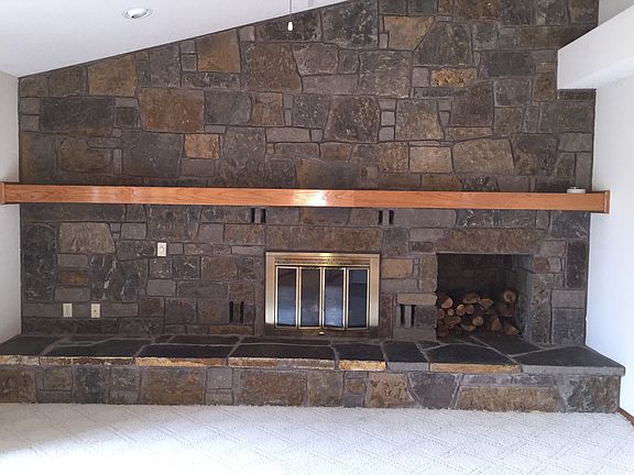 All stone fireplace