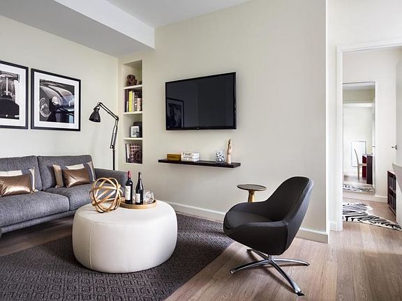 Experience premium brushed wide plank wood floors in your luxury rental apartment.