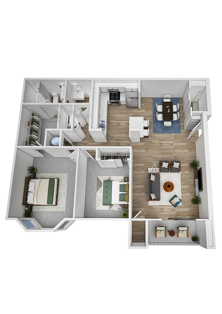Floor plan Renovated Two Bed One and a Half Bath