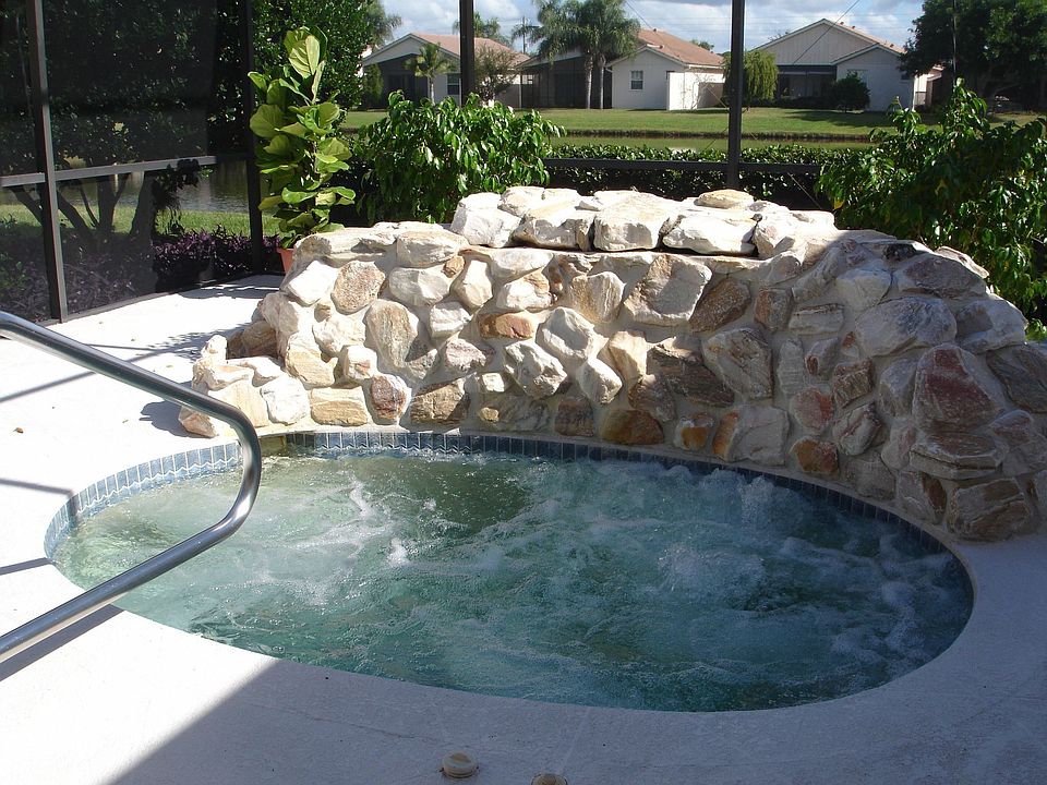 Spa with waterfall