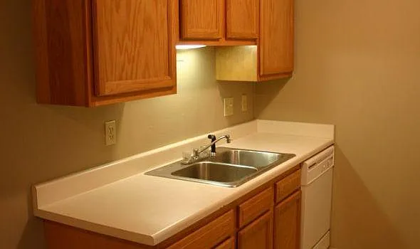 Kitchen with Wheat Cabinets