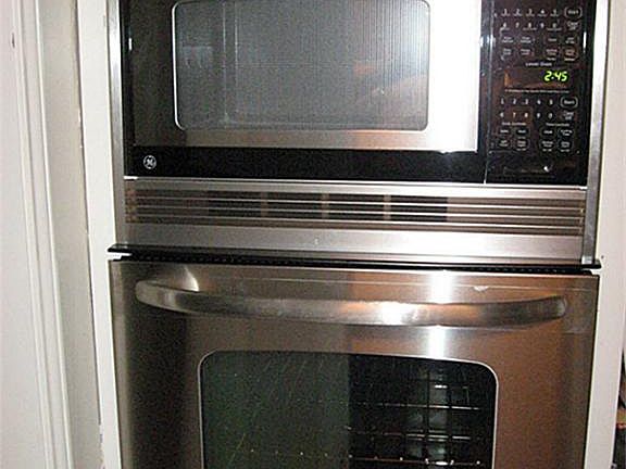 Stainless microwave and oven set