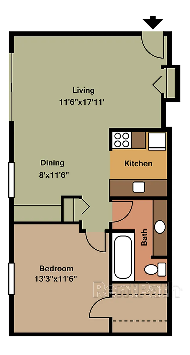 Floor plan 10A - 1 Br. Astor