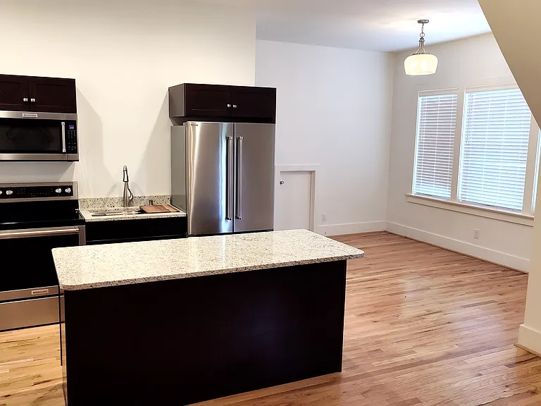 Kitchen island and appliances.