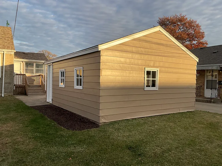 Rear of garage, with ALL NEW windows