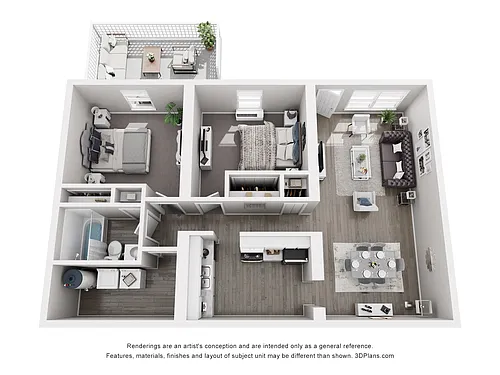 Floor plan 2 Bed 1 Bath
