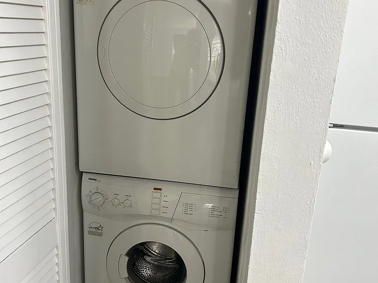 Full size stack able washer/dryer included in the rent