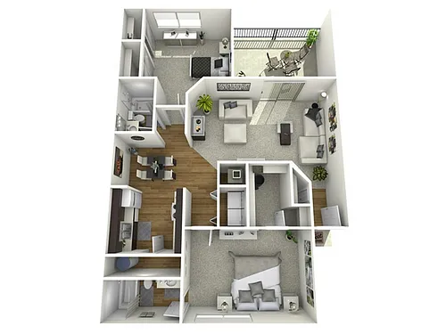Floor plan 2 Bed, 2 Bath C