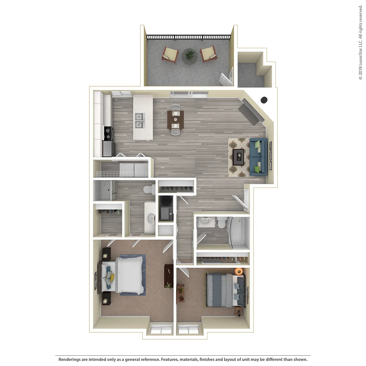 Floor plan 2x2 Upgraded