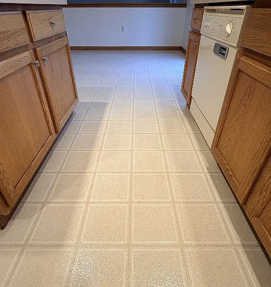 clean kitchen floors with dishwasher