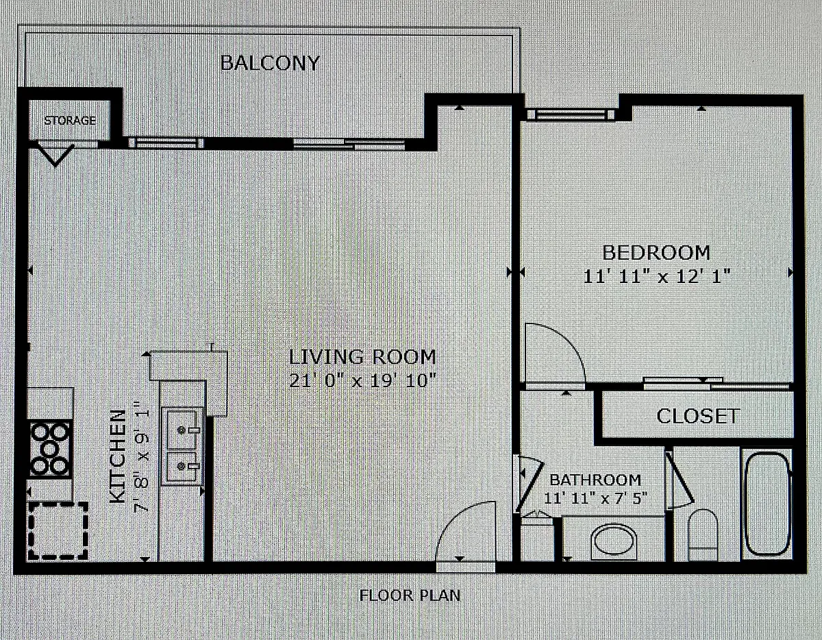 Floor plan 1 Bedroom den
