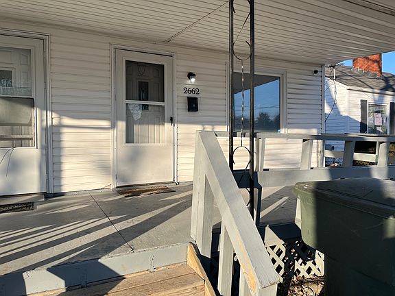 front door and porch
