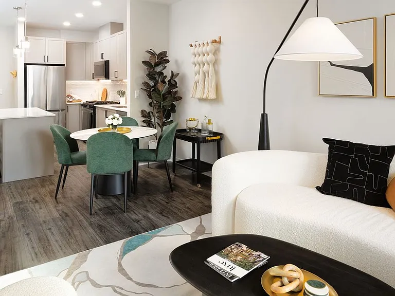 Living and dining area with hard surface flooring