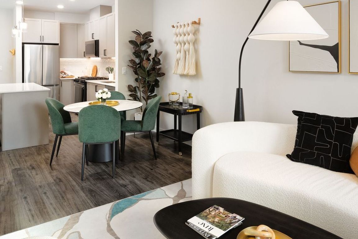 Living and dining area with hard surface flooring