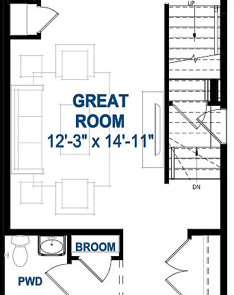 A blackline drawing of the Laurel 2 model by Brookfield Residential