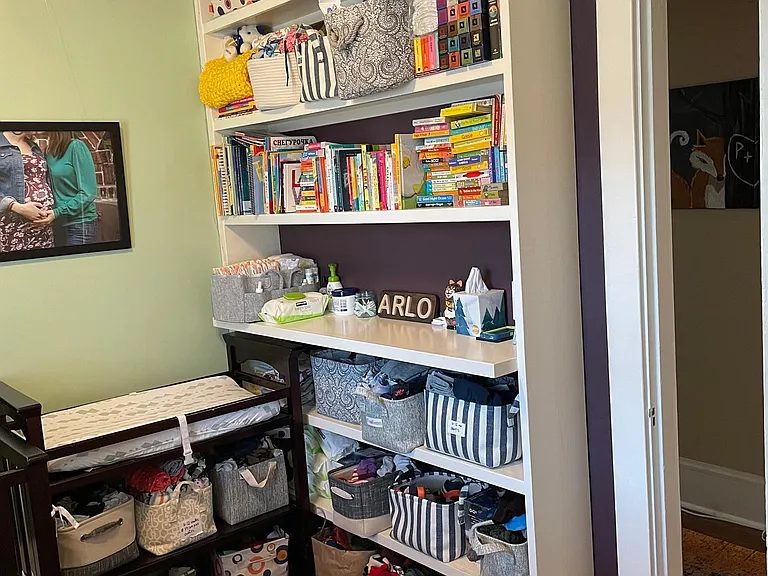 Built-in shelf in second bedroom