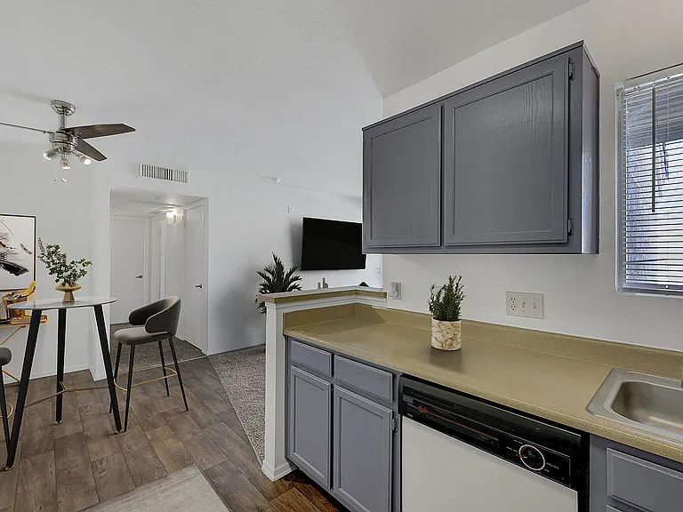Experience the blend of modern design and comfort in this chic apartment setting.