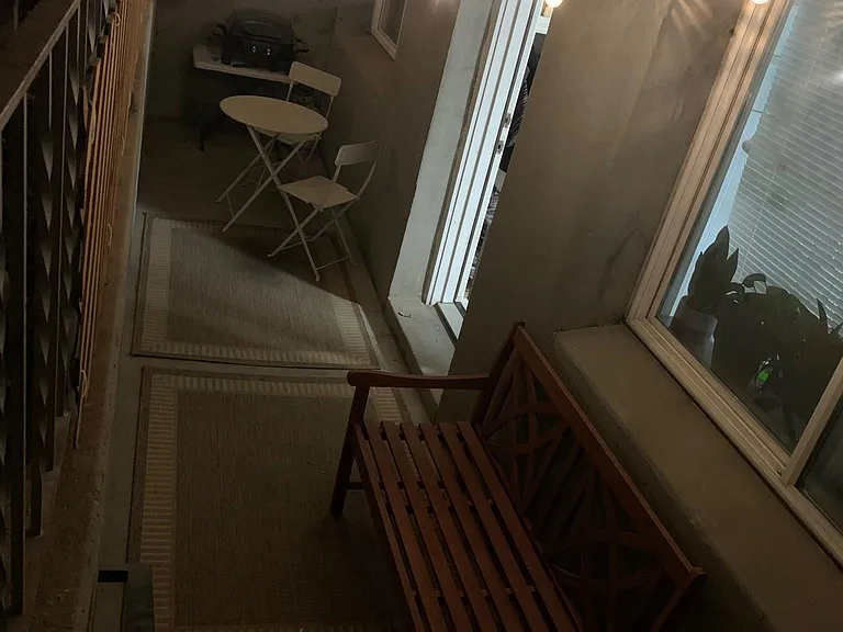 Private patio and entrance to apartment