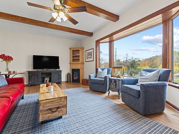 Living room with bay window