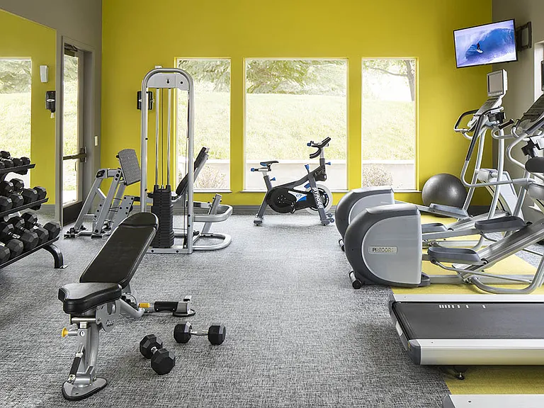 Apartment community 24-hour fitness center at Sagebrook in Colorado Springs, Colorado.