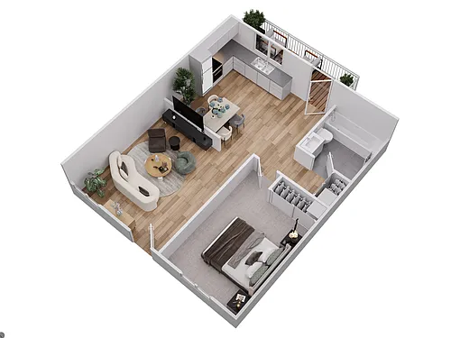 Floor plan 1 BEDROOM 770 SQUARE FEET