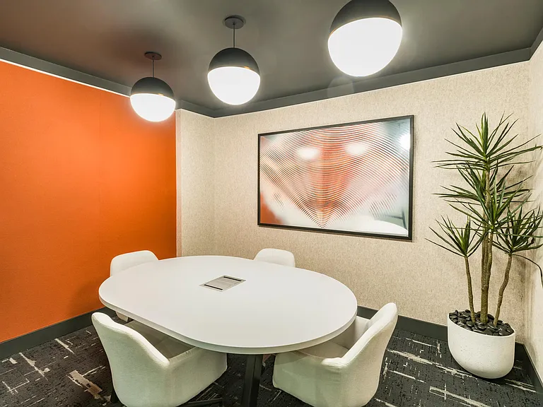 Private meeting space with modern style_ideal for focus, brainstorming, or quick team huddles.