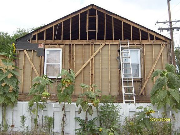 Old Aluminum Siding Removed.