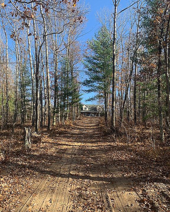 Looking up driveway at home 