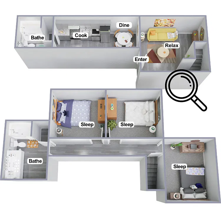 Floor plan Reno 3 bedroom