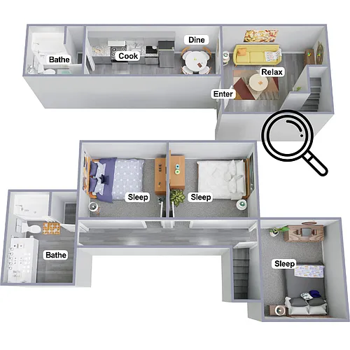 Floor plan Reno 3 bedroom