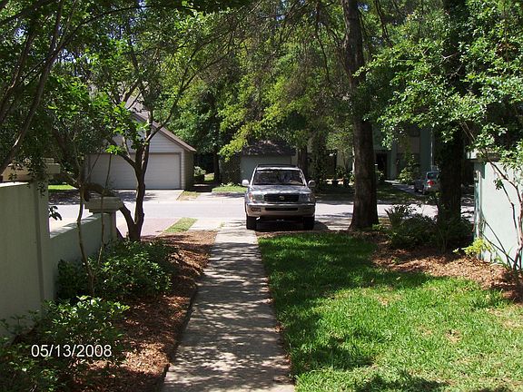 Driveway accomodates 2 cars.