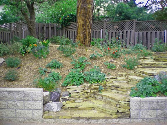 back yard seating area