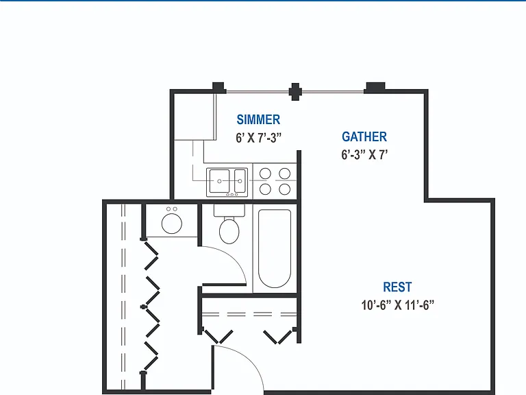 Wimbledon - Studio / 1 Bath - 338 SF Wimbledon - Studio / 1 Bath - 338 SF