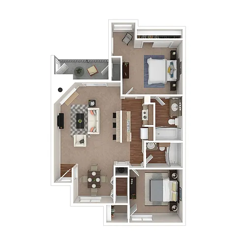 Floor plan Two Bedroom Two Bath