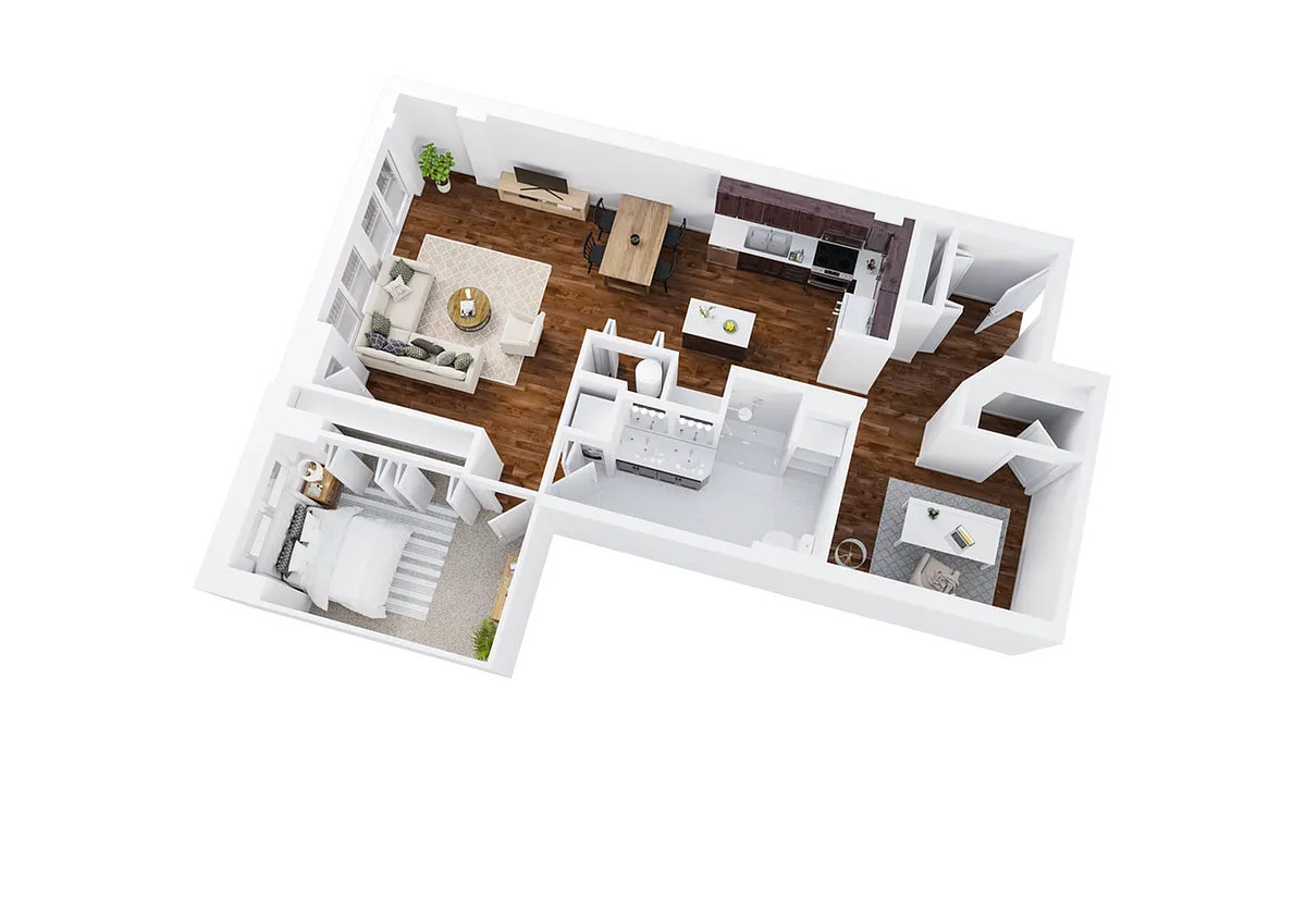 Floor plan 1x1 Den