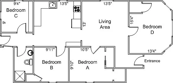4 bed, 1.0 bath, 1300 sqft, $3,250 — Photo 3