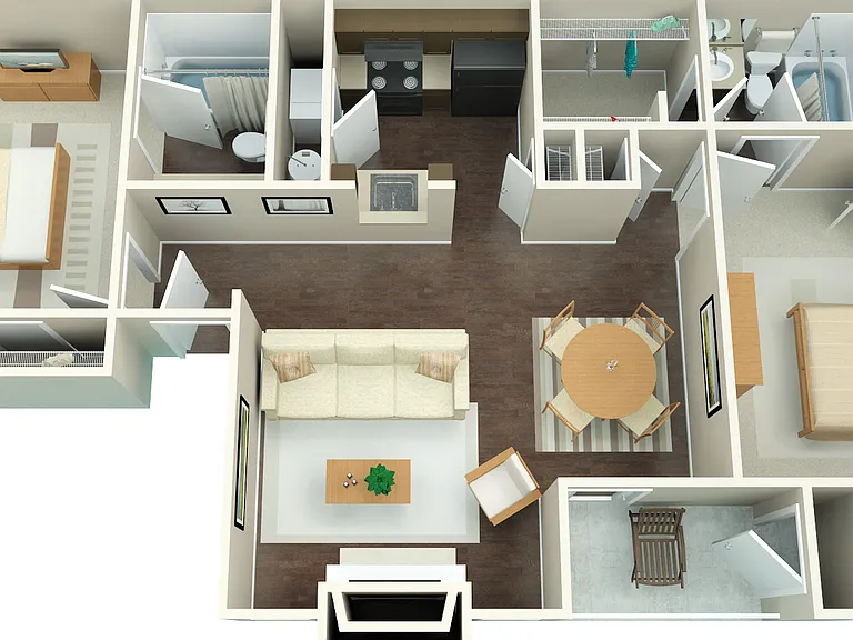 2x2 floor plan Riverbend