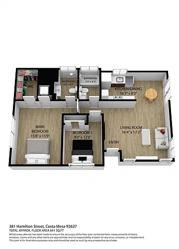 Floor plan 2 Bedrooms 2 Bathroom