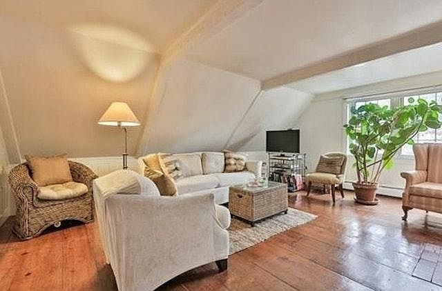 Living Room with Exposed Beams