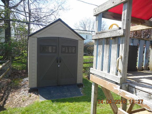 Shed in backyard