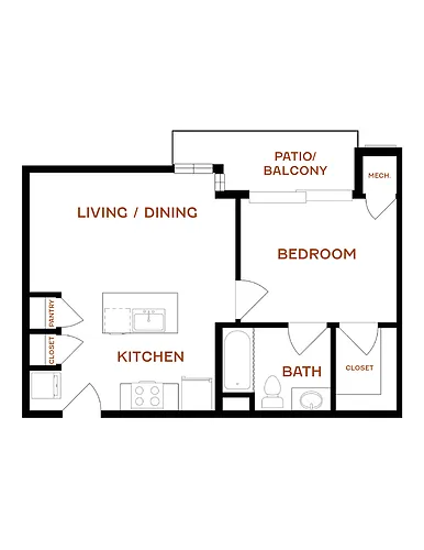 Floor plan 1B1B-640