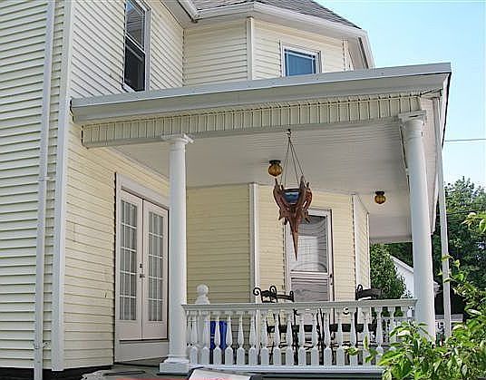 Back porch with french doors - great4 for outdoor entertaining and grilling!